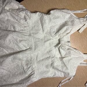 White Lace Sleeveless Peplum Tank